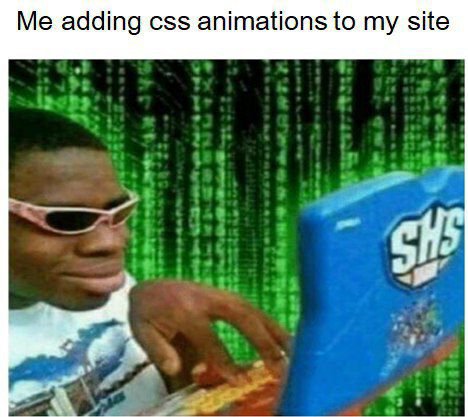 Me adding css animations to my site