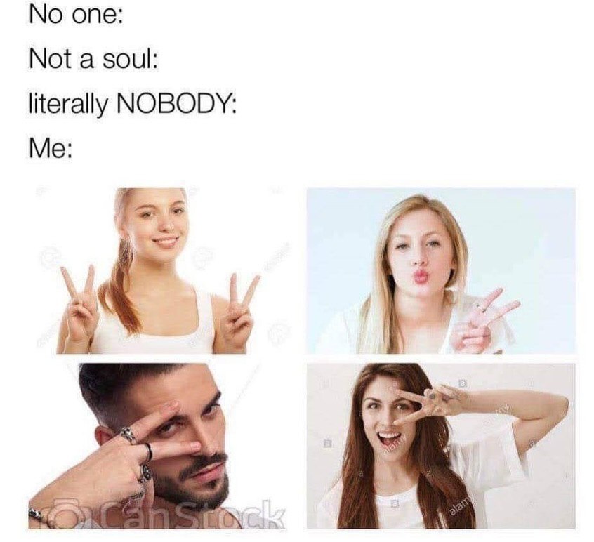 опе: Not a soul: literally NOBODY: Me pet