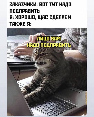 ЗАКАЗЧИКИ: ВОТ ТУТ НАДО ПОДПРАВИТЬ Я: ХОРОШО, ЩАС СДЕЛАЕМ ТАКЖЕ Я: ПОДПРАВИТЬ