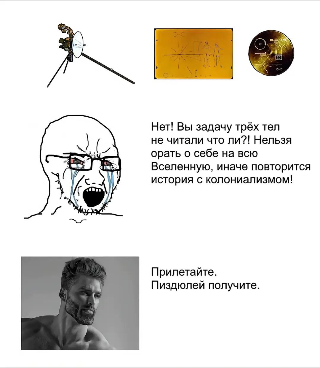 Тёмный лес, три сигнала, хуйня это всё 
Косморасизму быть