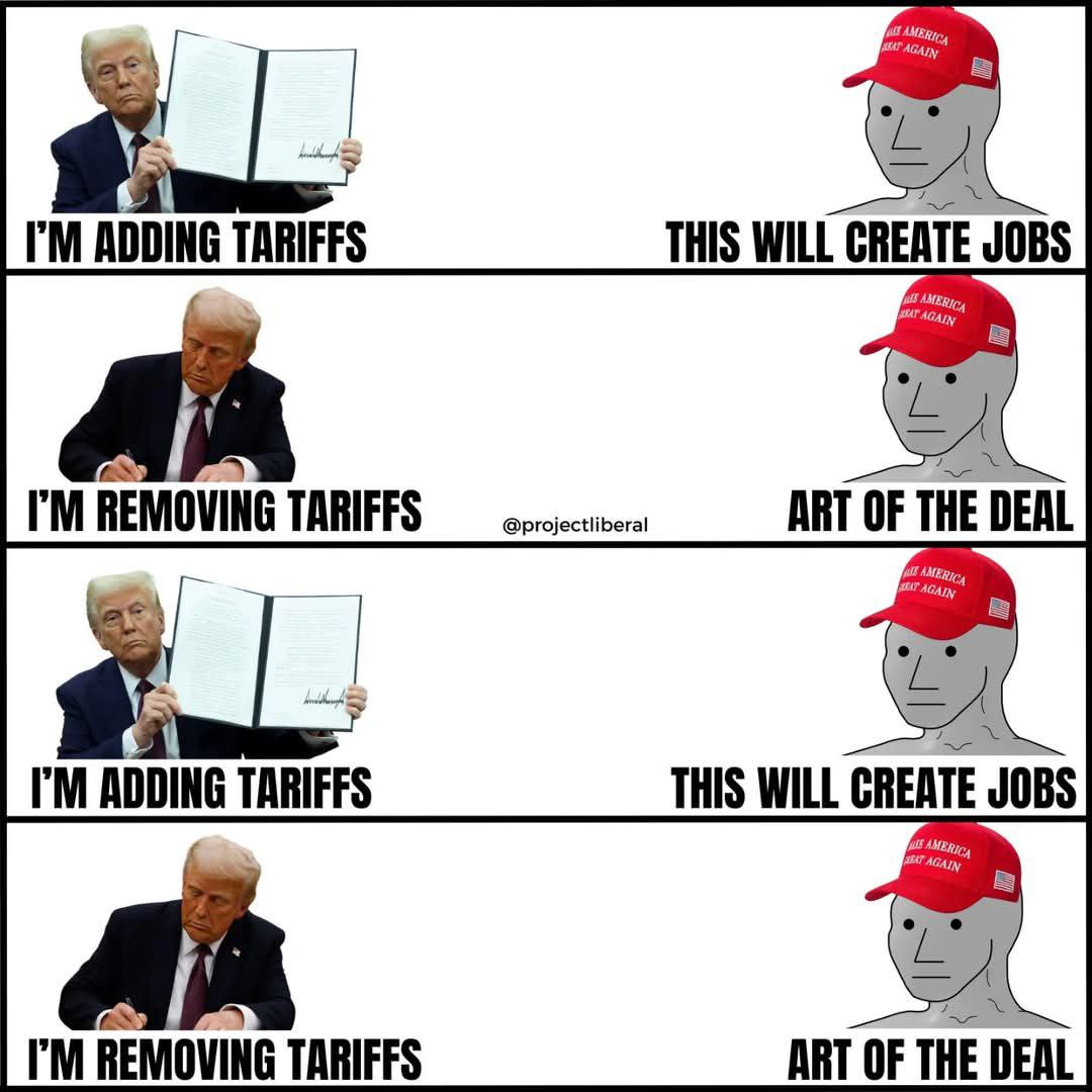ADDING TARIFFS THIS WILL JOBS REMOVING ART OF THE DEAL a ADDING TARIFFS THIS WILL CREATE JOBS =A REMOVING TARIFFS ART OF THE DEAL