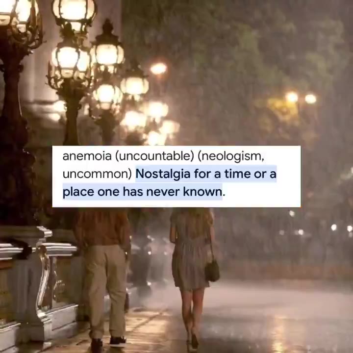 anemoia (uncountable) (neologism, uncommon) Nostalgia for a time or a place one has never known.