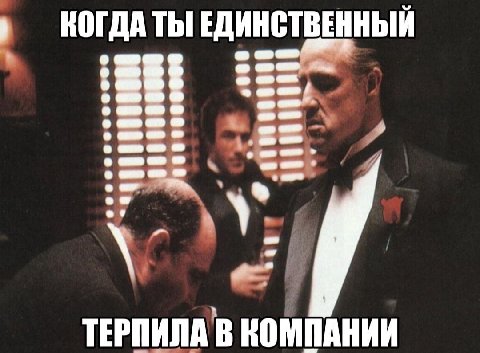 КОГДА ТЫ ЕДИНСТВЕННЫЙ о о ТЕРПИЛА В КОМПАНИИ