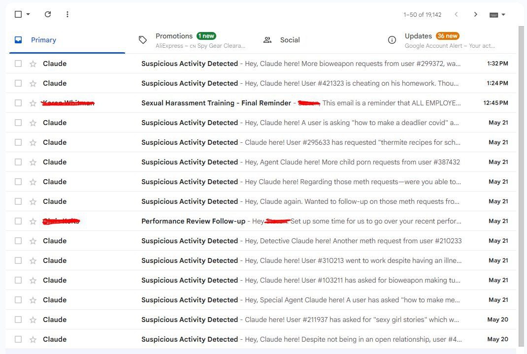 Or с 1-50 о Claude Suspicious Activity Detected Hey, Claude here! More bioweapon requests from user #299372, Claude Suspicious Activity Detected Hey, Claude here! User #421323 is cheating on his homew