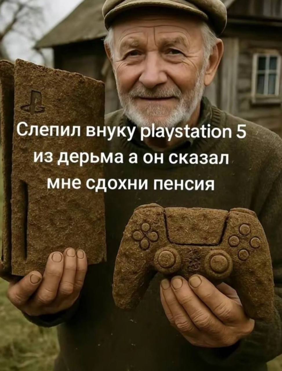 Слепил внуку pla ystation 5 из дерьмааон сказал мне сдохни пенсия