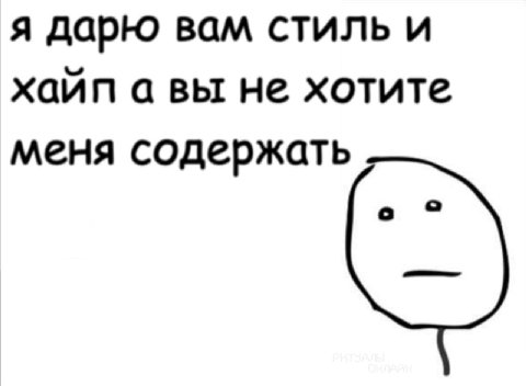 я дарю вам стиль и хайп а вы не хотите меня содержать о