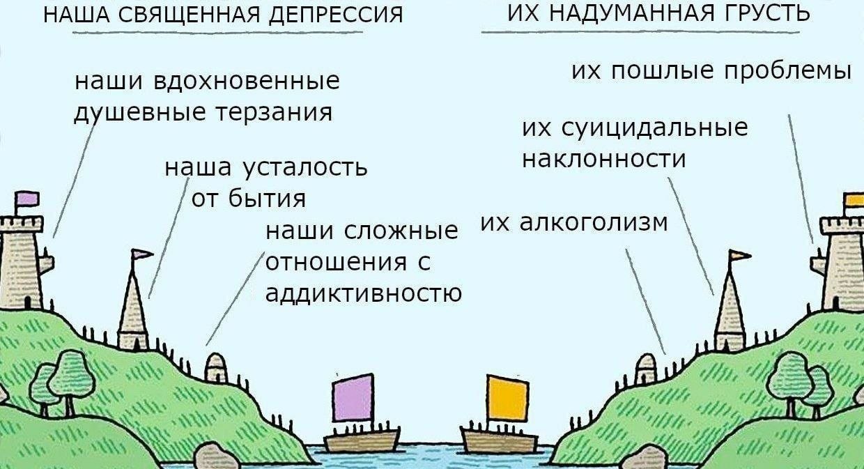 НАША СВЯЩЕННАЯ ДЕПРЕССИЯ НАДУМАННАЯ ГРУСТЬ наши вдохновенные пошлые проблемы шевные терзания суицидальные наклонности наша усталость от бытия наши сложные алкоголизм отношения с аддиктивностю 4, И he 