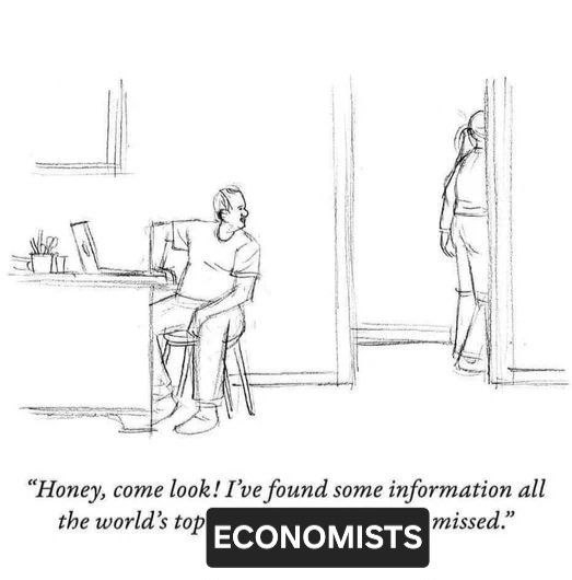 Я i/ “Honey, come look! I’ve found some information all the world’s top ECONOMISTS missed.”