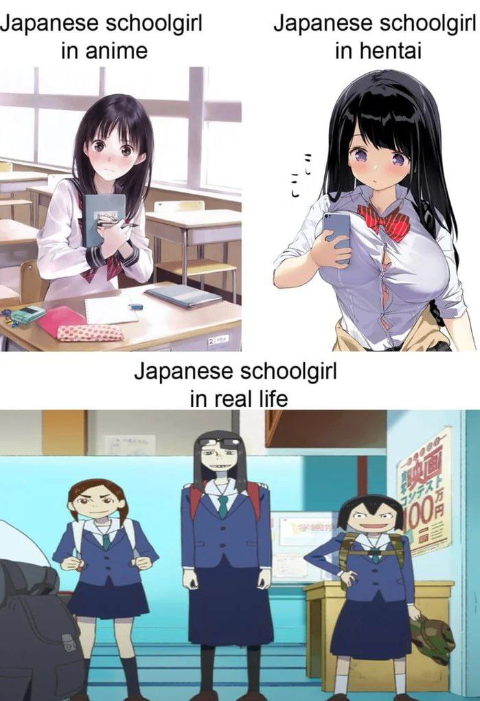 Japanese schoolgirl Japanese schoolgirl in anime in hentai A Japanese schoolgirl in real life я 008