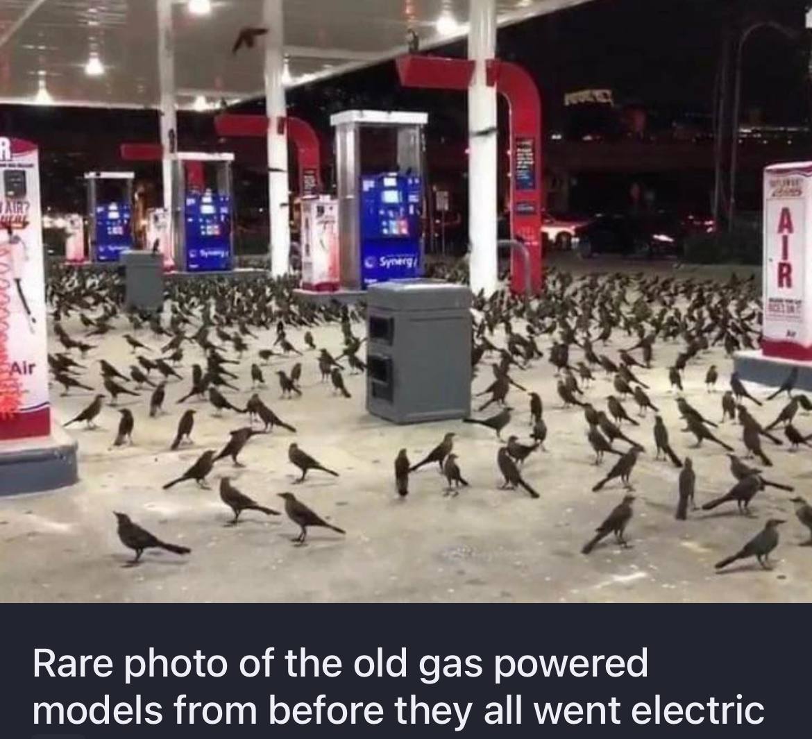 я 1 Rare photo of the old gas powered models from before they all went electric