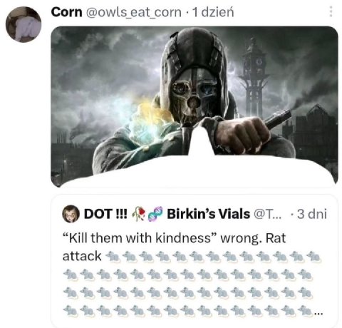 Corn @owls eat сот 1 айей 7 DOT Birkin’s Vials 3 dni “Kill them with kindness” attack 4