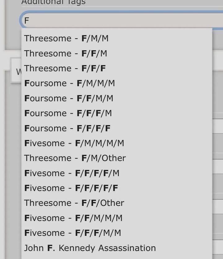 tayo Threesome F/M/M Threesome F/F/M Гпгеезоте F/F/F F/M/M/M Foursome F/F/M/M Foursome F/F/F/M Foursome F/F/F/F Fivesome F/M/M/M/M Threesome F/M/Other Fivesome F/F/F/F/M Fivesome F/F/F/F/F Threesome F