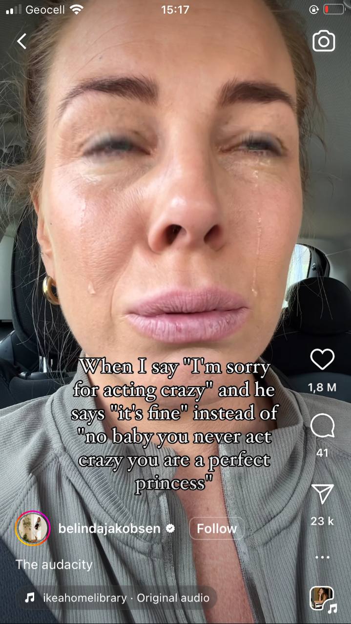 Сеосей 15:17 A 2 sorry crazy" andhe says "it's fine" instead of и "по baby you never act 41 сгаху you are а pertect princess я В belindajakobsen Follow The audacity ikeahomelibrary Original audio (3