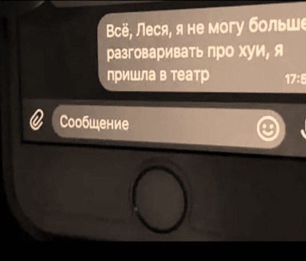 Всё, Леся, He могу больше разговаривать про хуи, Я пришла в театр 17:6 Сообщение