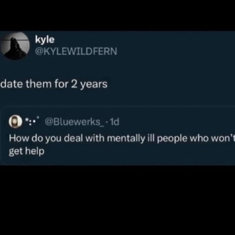 @KYLEWILDFERN date them for 2 years @Bluewerks_- How you deal with mentally ill people who get help