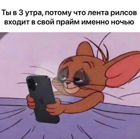 Ты в 3 утра, потому что лента рилсов входит в свой прайм именно ночью