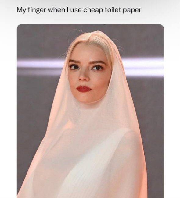 My finger when use cheap toilet paper