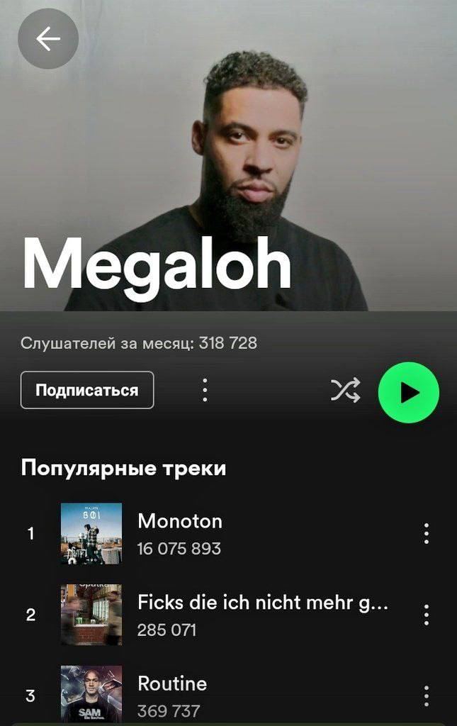 Megaloh Слушателей за месяц: 318 728 Подписаться Популярные треки Monoton 16 075 893 Ficks die ich nicht mehr 285 071 НУ Routine Met 77