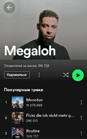 Megaloh Слушателей за месяц: 318 728 Подписаться Популярные треки Monoton 16 075 893 Ficks die ich nicht mehr 285 071 НУ Routine Met 77