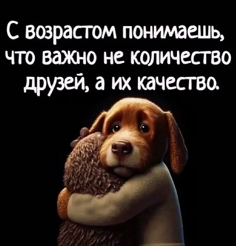 С возрастом понимаешь, что важно не количество друзей, а качество.
