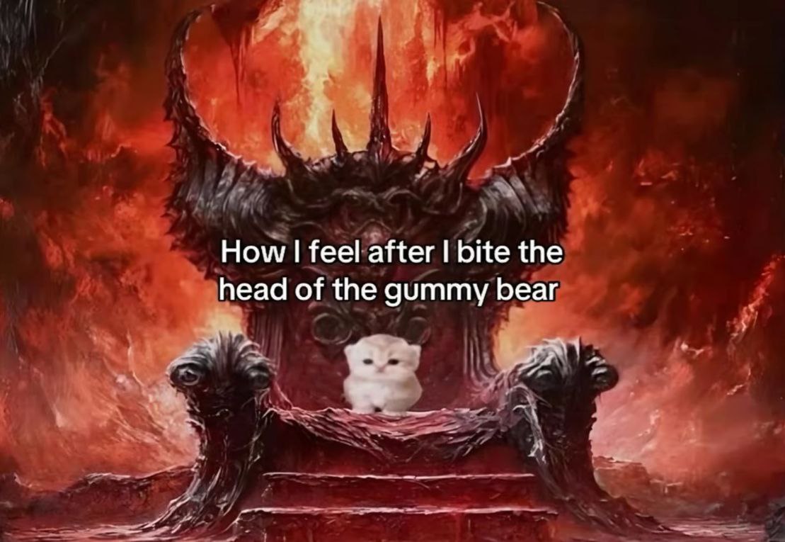 How feel after bite the head of the gummy bear