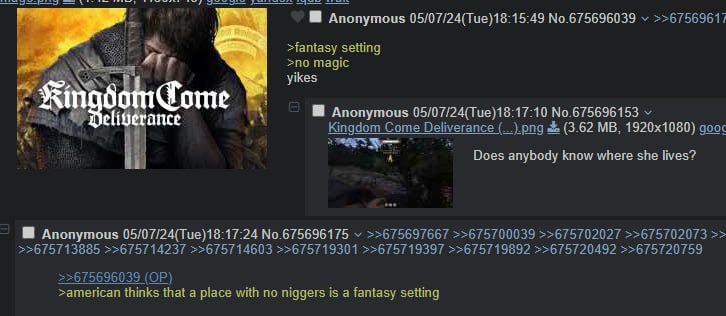 Anonymous 05/07/24(Тие)18:15:49 №.675696039 >>67569611 >fantasy setting я, >no magic yikes elf rance Anonymous 05/07/24(Tue)18:17:10 №.675696153 Kingdom Come Deliverance (...).рпд (3.62 доос Does anyb