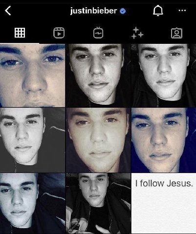 justinbieber follow Jesus.