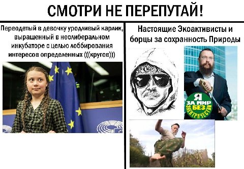 СМОТРИ НЕ ПЕРЕПУТАЙ! Переодетый в девочку уродливый карлик, Настоящие Экоактивисты и выращенный в неолиберальном ННОСТЬ инкубаторе с целью лоббирования за сохра интересов определенных (((кругов))) i, 