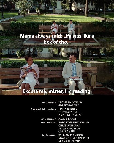 Мата always: said: Life was of cho... я. Excuse mister, reading Art Directors LESLIE McDONALD JIM TEEGARDE Assistant Art Directors LINDA BERGE STEVE ARNOLD ANTHONY FANNING Set Decorator NANCY HAIGH Le