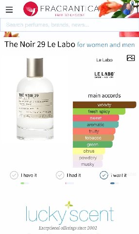 FRAGRANTIC FREE TO CHOOSE Maas i The Noir 29 Labo for women and men Labo GRASSE NEW YORK main accords vaporisat 31 lab 12 months efter tobacco green citrus powdery musky have it had it “an it lucky sc