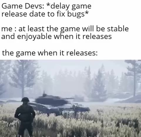 me: at least the game will be stable and enjoyable when it releases
