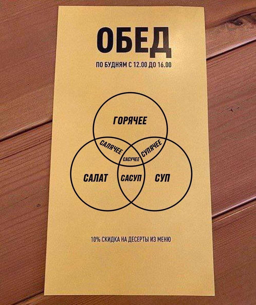 ОБЕД БУДНЯМ С 12.00 ДО 16.00 10% СКИДКА ДЕСЕРТЫ ИЗ МЕНЮ