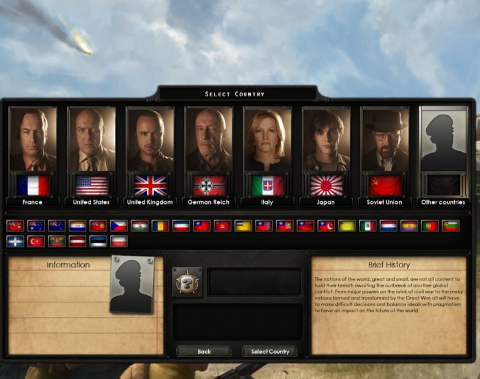 a is у: 4 As iil France United States United Kingdom German Reich Japan Soviet Union Other countries Brief History ekd, ore ntent 40 nations formed and the Geeat War. will have to тока difficult and b
