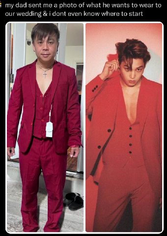 dad sent а photo of what he wants to wear to our wedding i dont even know where to start у у