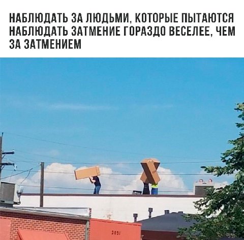 НАБЛЮДАТЬ ЗА ЛЮДЬМИ, КОТОРЫЕ ПЫТАЮТСЯ НАБЛЮДАТЬ ЗАТМЕНИЕ ГОРАЗДО ВЕСЕЛЕЕ, ЧЕМ ЗА ЗАТМЕНИЕМ