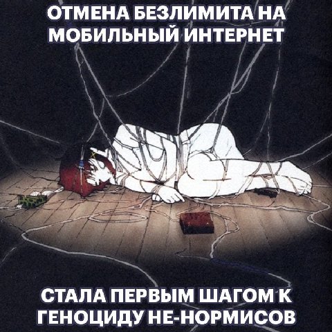 ОТМЕНА БЕЗЛИМИТА НА МОБИЛЬНЫЙ ИНТЕРНЕТ СТАЛА ПЕРВЫМ ШАГОМ К ГЕНОЦИДУ НЕ-НОРМИСОВ