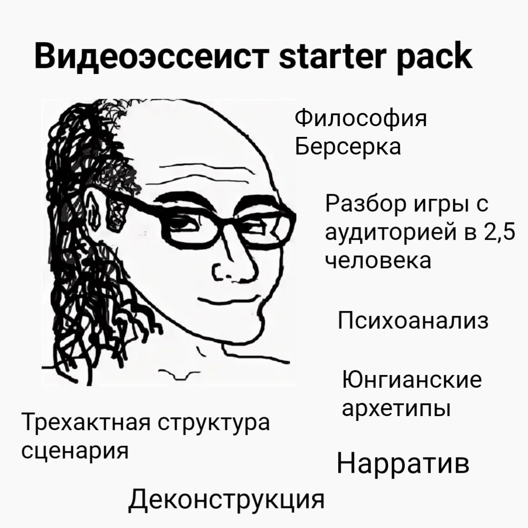 Видеоэссеист starter pack ler Философия Берсерка 1 Разбор игры с it аудиторией в 2,5 человека Психоанализ PRS Юнгианские архетипы Трехактная структура сценария Нарратив Деконструкция