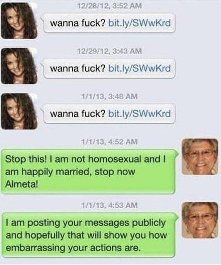 wanna fuck? 1 wanna fuck? bit.ly/SWwkrd wanna fuck? bit.ly/SWwkrd Stop this! not homosexual and happily married, stop now Almeta! posting your messages publicly and hopefully that will show you how em