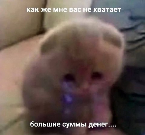 как же мне вас не хватает большие суммы денег....
