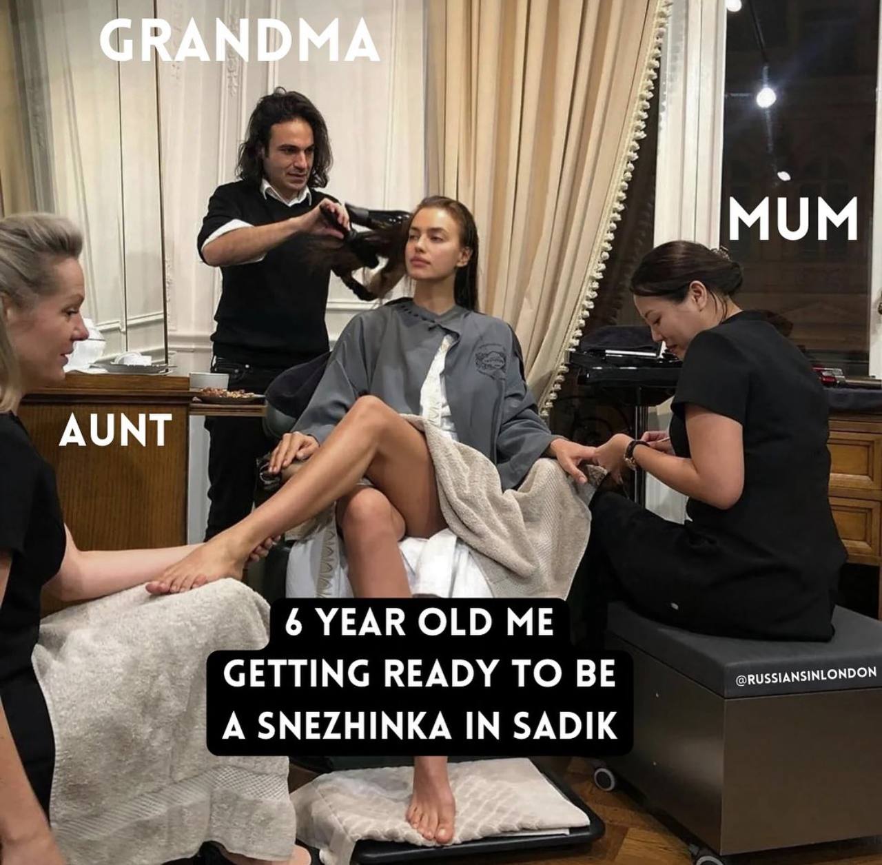 4 МОМ «7 AUNT YEAR OLD RUSSIANSINLONDON GETTING READY TO BE A SNEZHINKA IN SADIK