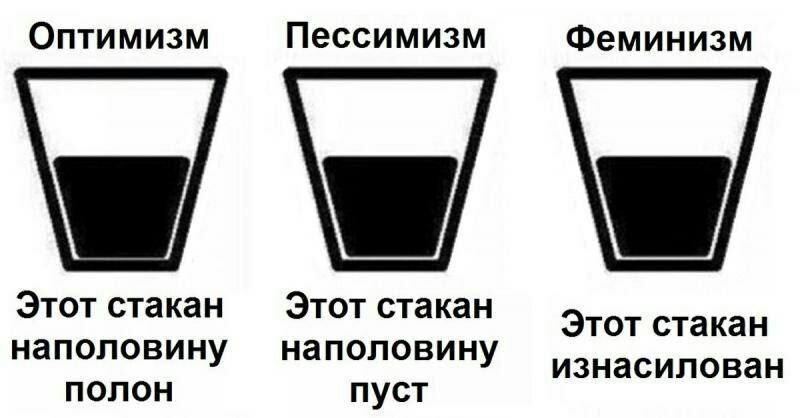 Оптимизм Пессимизм Феминизм www Этот стакан Этот стакан Этот стакан наполовину наполовину изнасилован ПОЛОН пуст