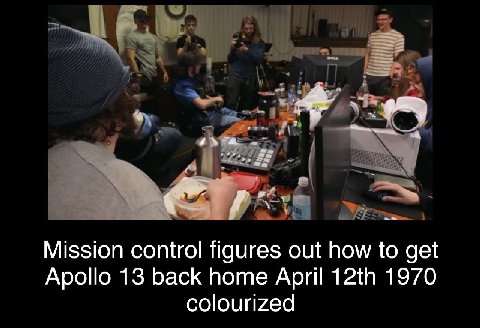 Mission control figures out how to get Apollo 13 back home April 1970 colourized