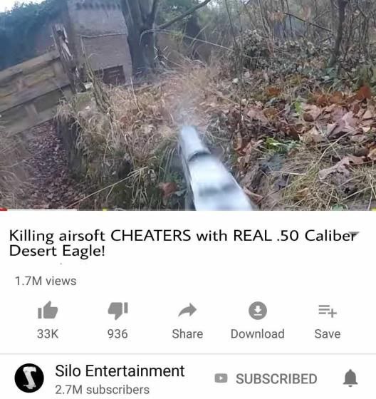 2 Killing airsoft CHEATERS with REAL .50 Caliber Desert Eagle! views 936 Share Download Save Silo Entertainment SUBSCRIBED a subscribers