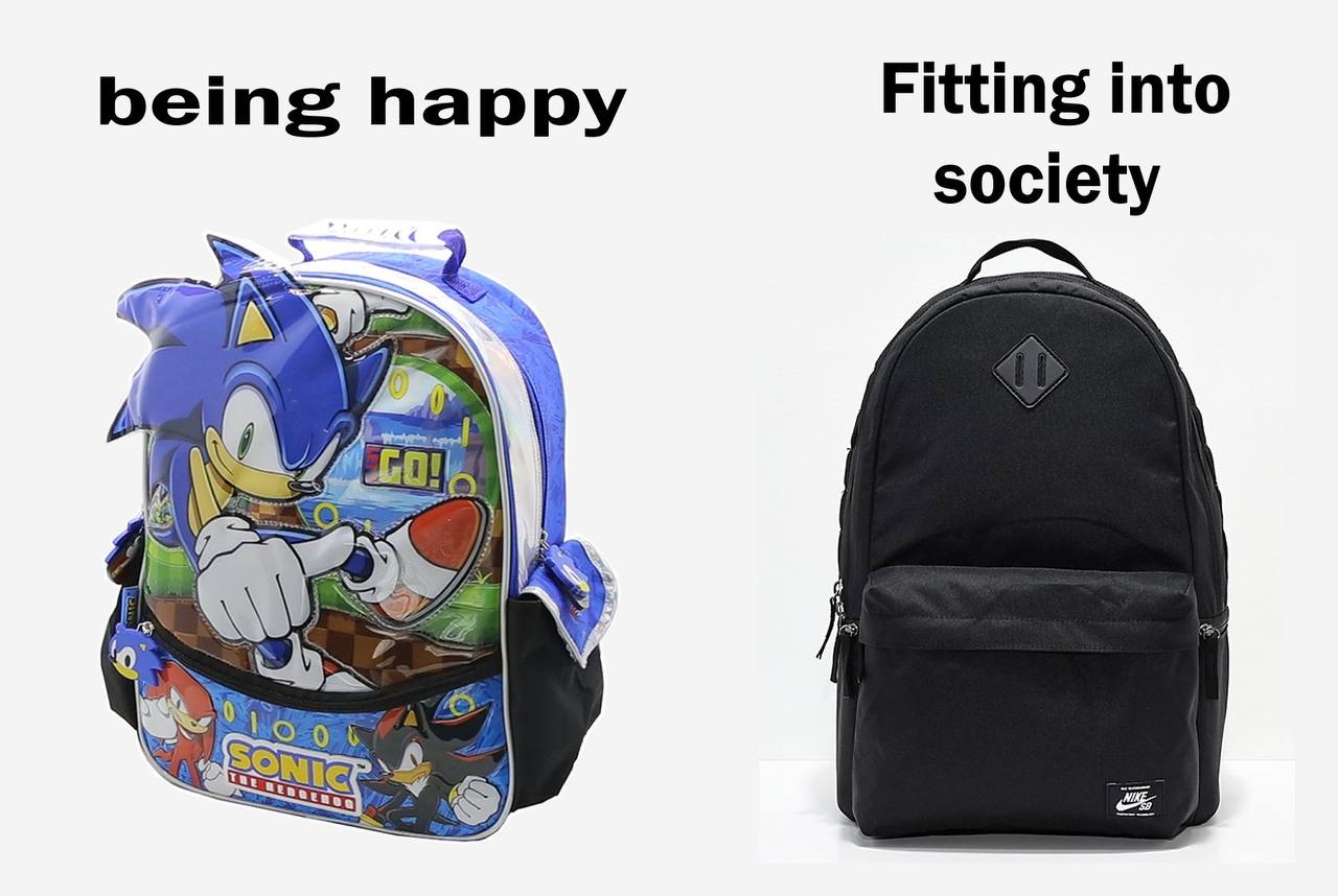 being happy Fitting into society