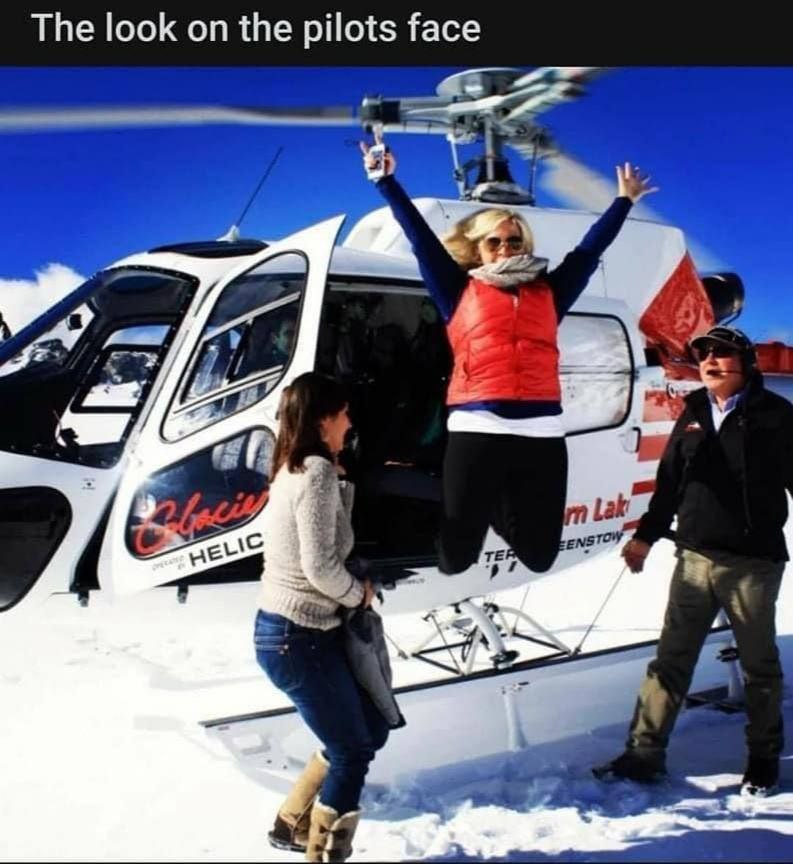 The look on the pilots face
