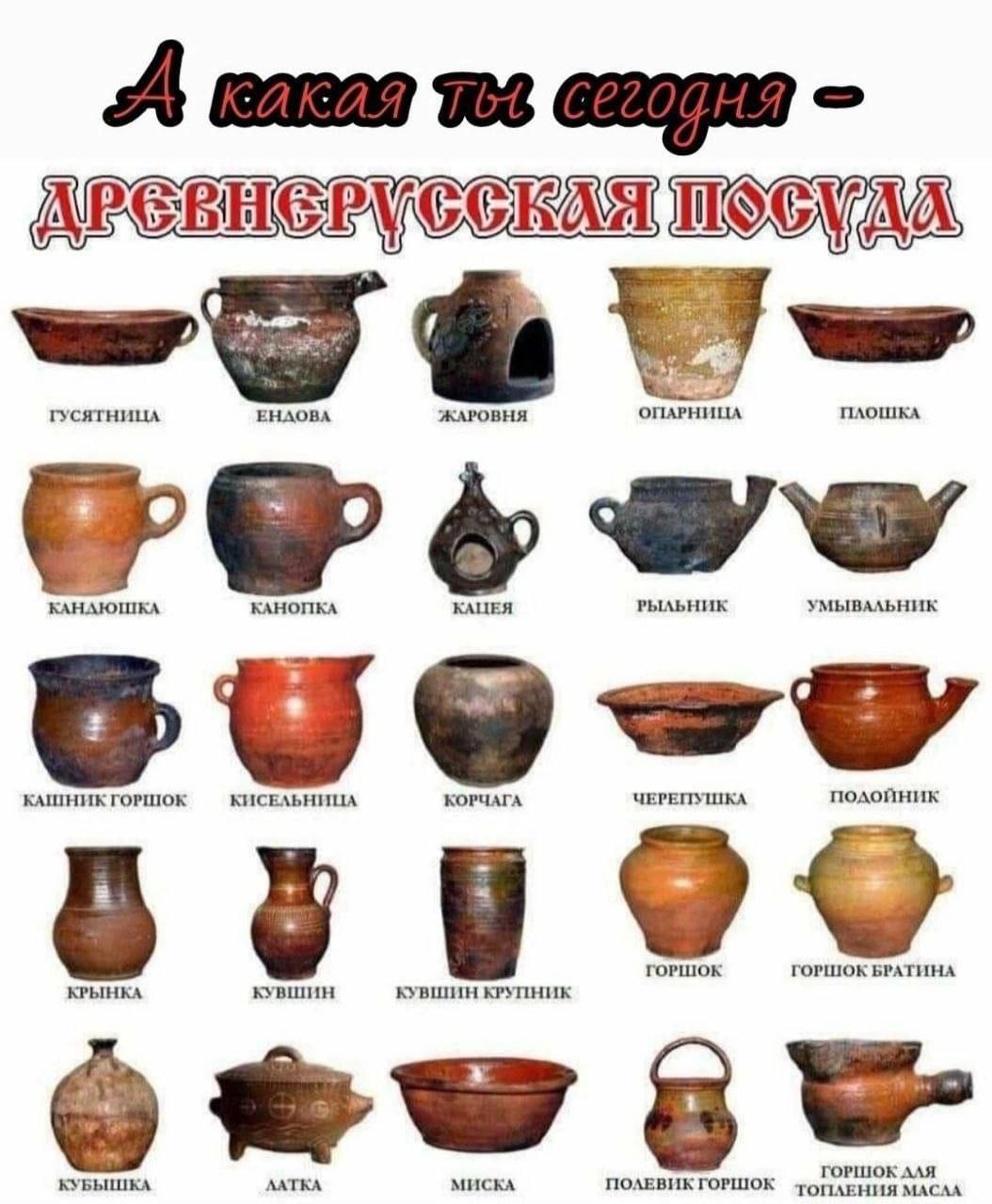 A, TIAOUIKA ГУСЯТНИЦА ЕНАОВА ЖАРОВНЯ PLIABHHK УМЫВАЛЬНИК КАНАЮШКА КАНОПКА КАЦЕЯ подойник КАШНИК ГОРШОК КИСЕЛЬНИЦА КОРЧАГА ЧЕРЕПУШКА ГОРШОК ГОРШОК БРАТИНА КРЫНКА КУВШИН КУВШИН КРУПНИК ГОРШОК AAA КУБЫШК