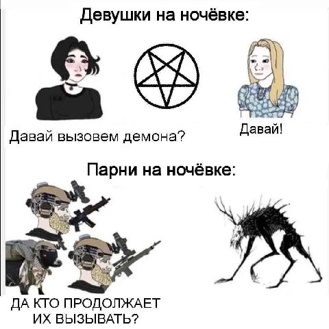 Девушки на ночёвке: Давай! Давай вызовем демона? Парни на ночёвке: 4 ДА КТО ПРОДОЛЖАЕТ ВЫЗЫВАТЬ?