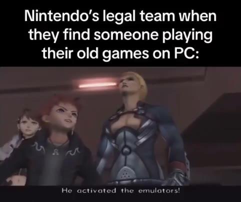 Nintendo's legal team when they find someone playing their old games on PC: