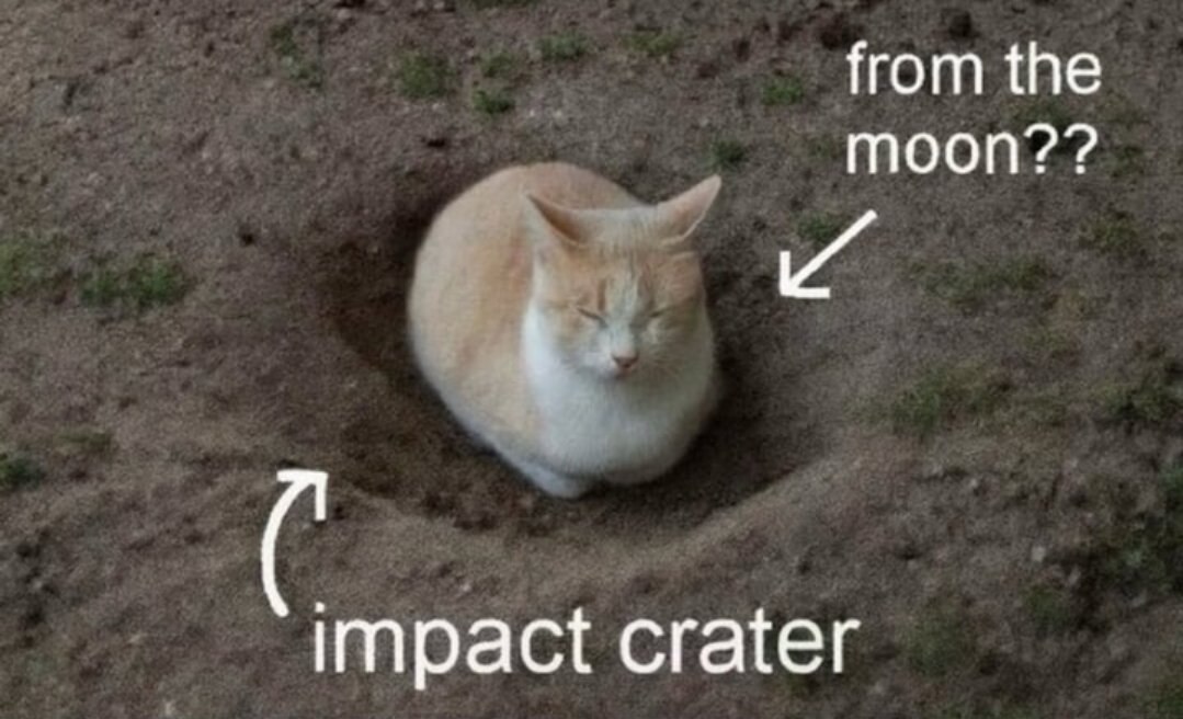 from the impact crater