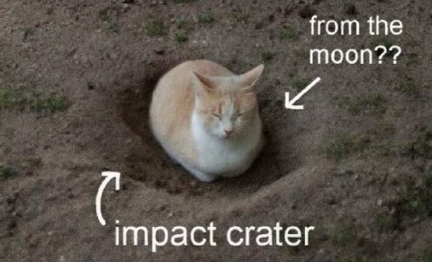 from the impact crater